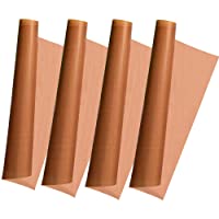 TAMUME Papel Pergamino 60 x 40 cm Hoja de Hornear Reutilizable- Conjunto de 4 Papel para Hornear Antiadherente (Marrón…